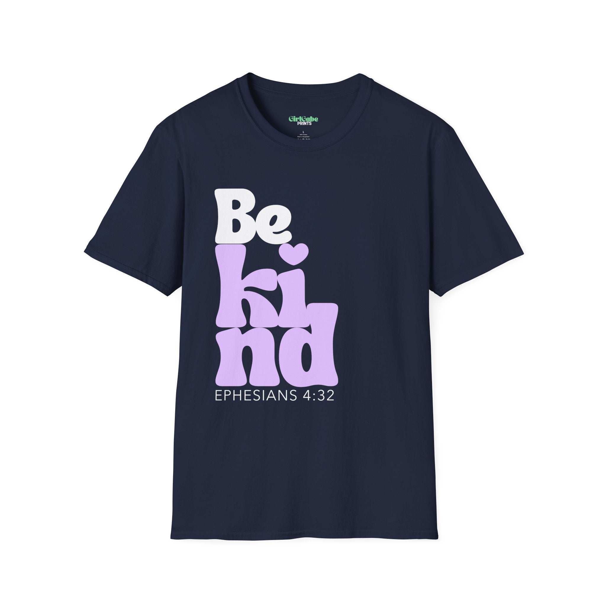 Be Kind T-Shirt Dark— Purple Retro Faith Tee (Ephesians 4:32)