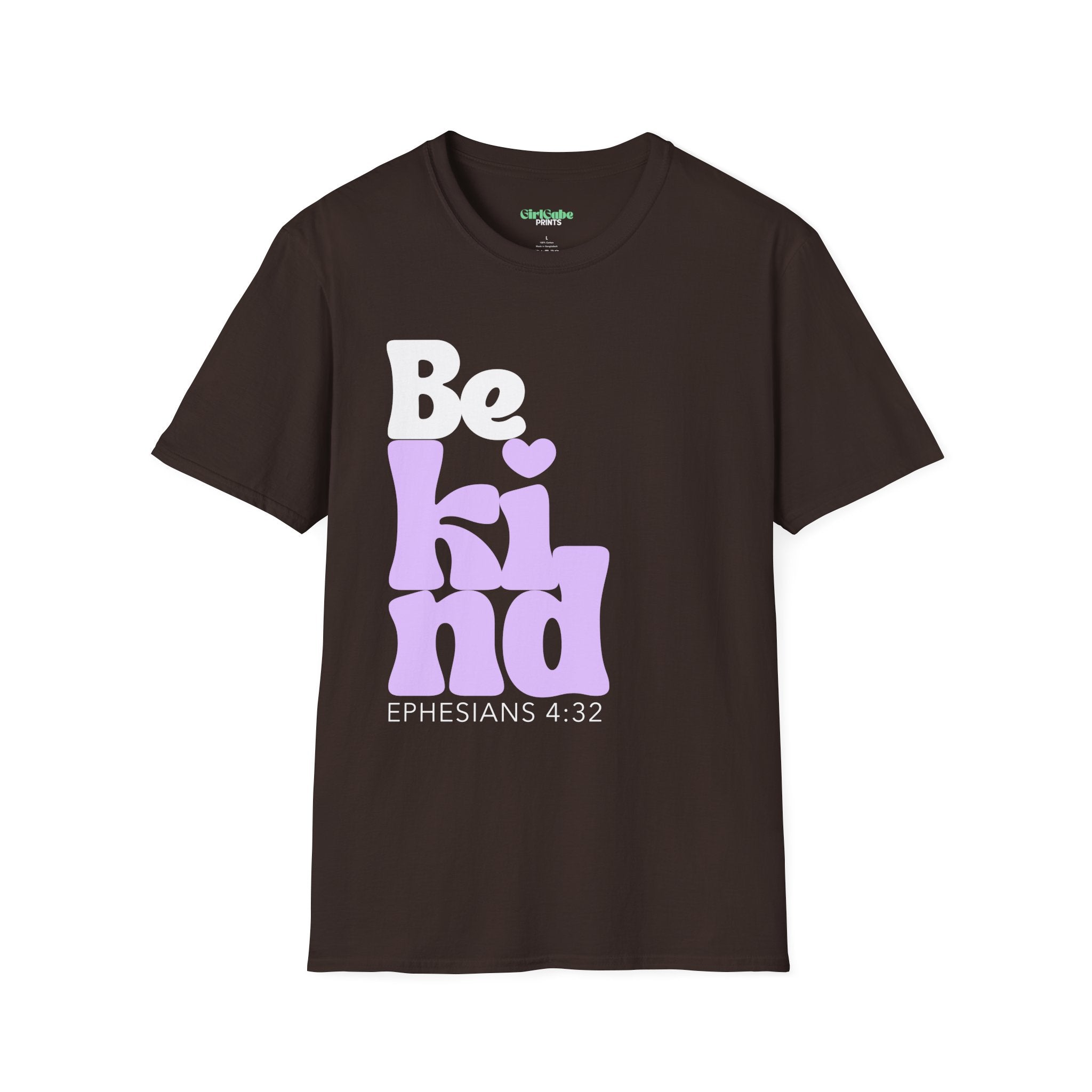 Be Kind T-Shirt Dark— Purple Retro Faith Tee (Ephesians 4:32)