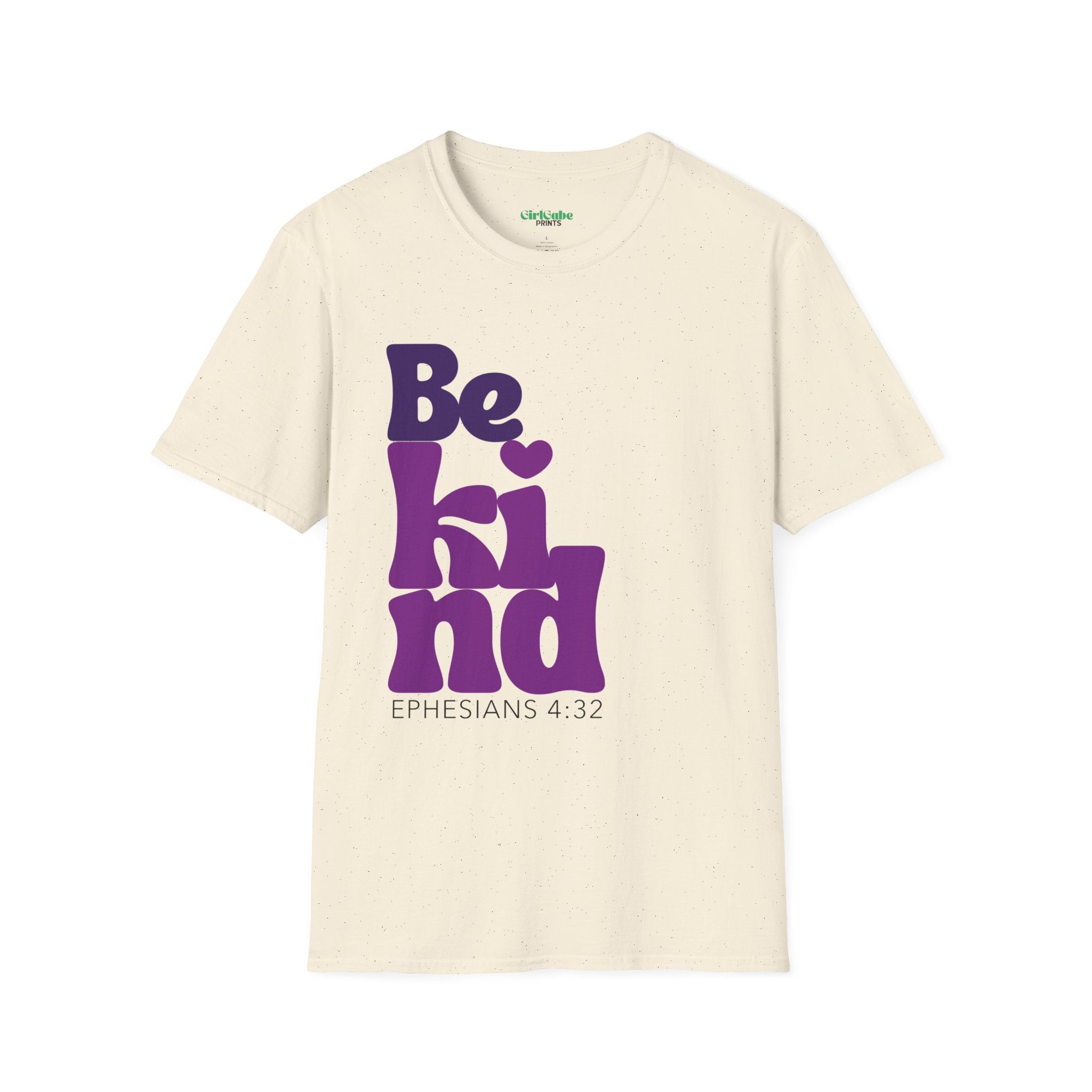 Be Kind T-Shirt — Purple Retro Faith Tee (Ephesians 4:32)