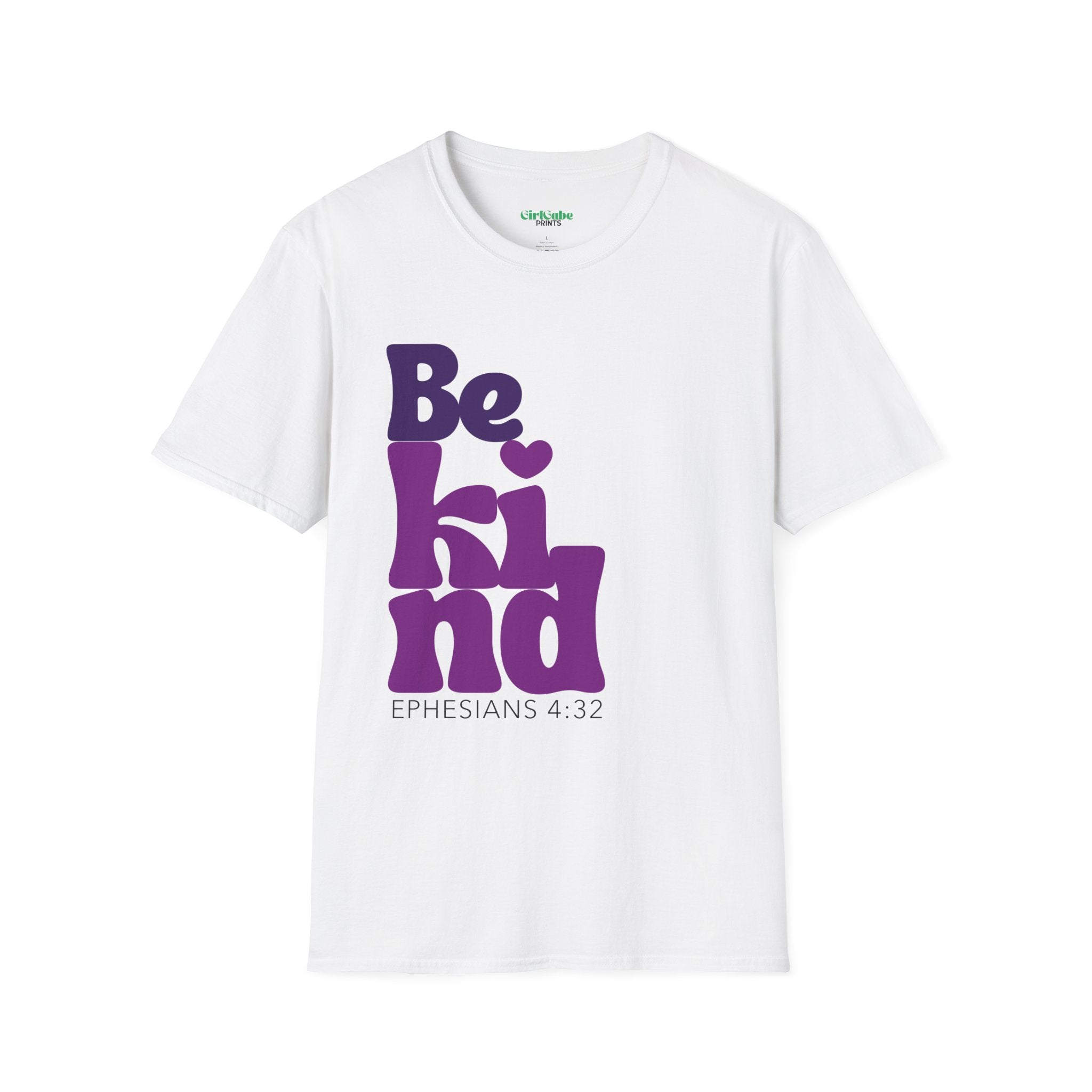 Be Kind T-Shirt — Purple Retro Faith Tee (Ephesians 4:32)
